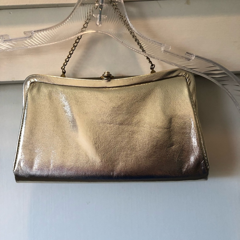 Vintage (late 60’s/early 70’s) gold lamé clutch